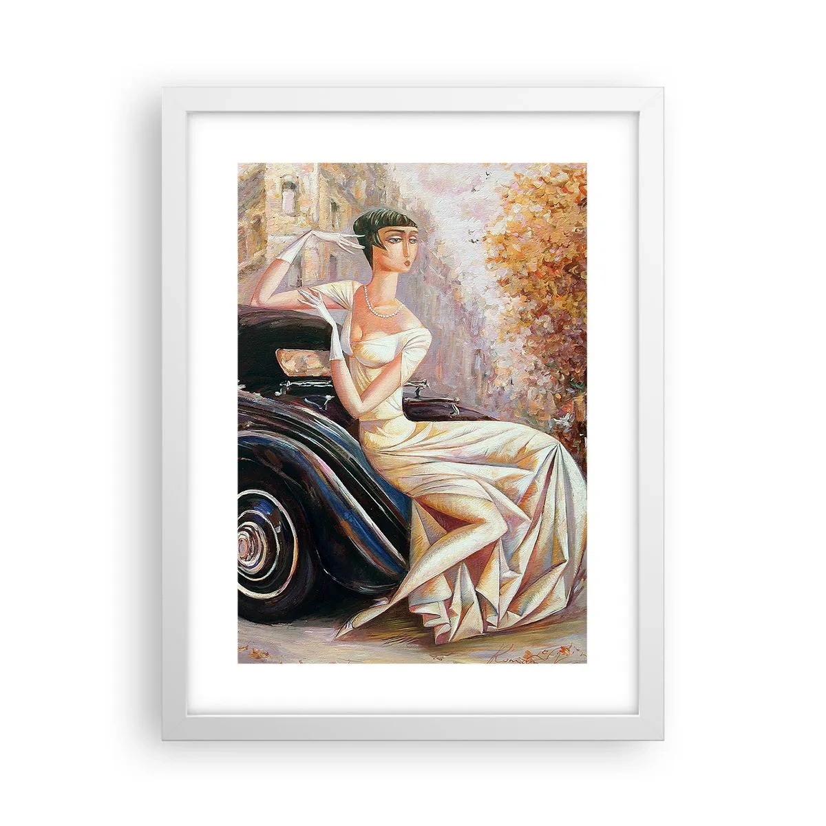 Poster in een witte lijst - Elegantie in retrostijl - 30x40 cm