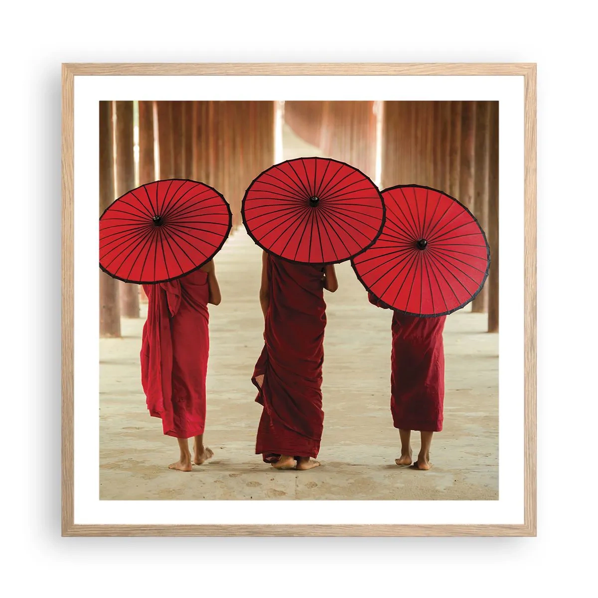 Een poster in een licht eiken lijst - Op weg naar het Zuivere Land - 60x60 cm