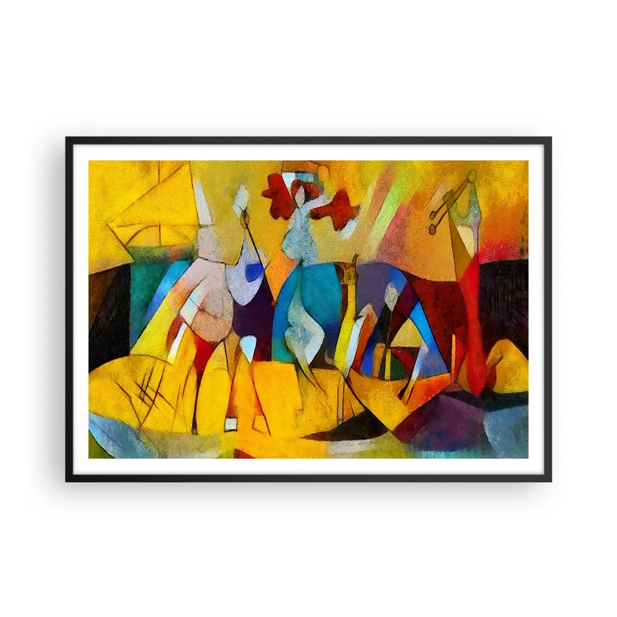 Poster in een zwarte lijst - Zon - leven - vreugde - 100x70 cm
