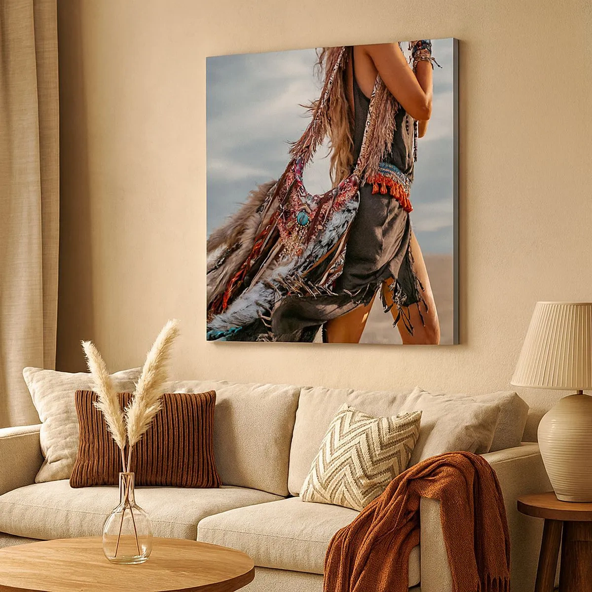 Schilderen op canvas - Het meisje van de sjamaan - 30x30 cm