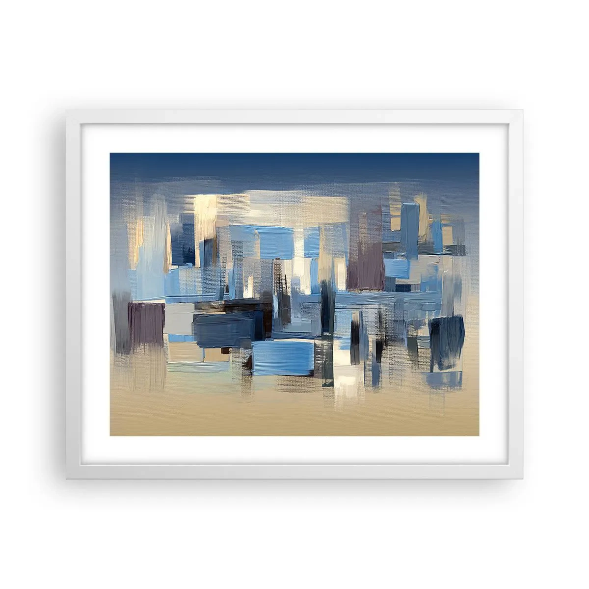Poster in een witte lijst - Blauwe constructie - 50x40 cm
