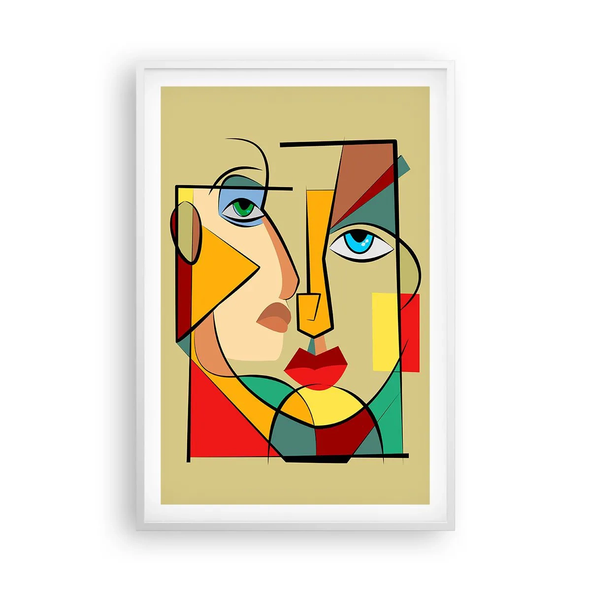 Poster in een witte lijst - Bij elkaar passend paar - 61x91 cm