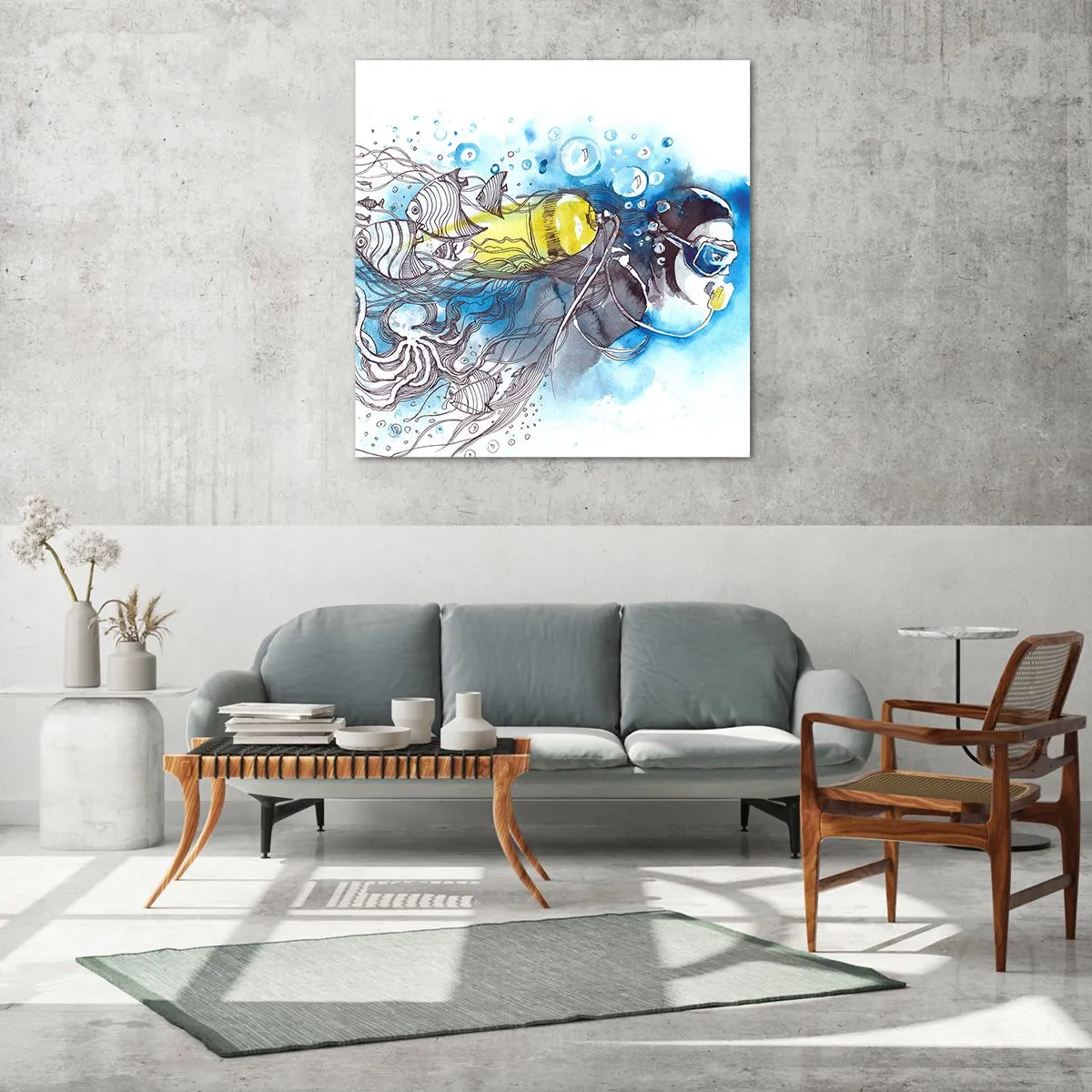 Schilderen op glas - Geweldig blauw - 40x40 cm