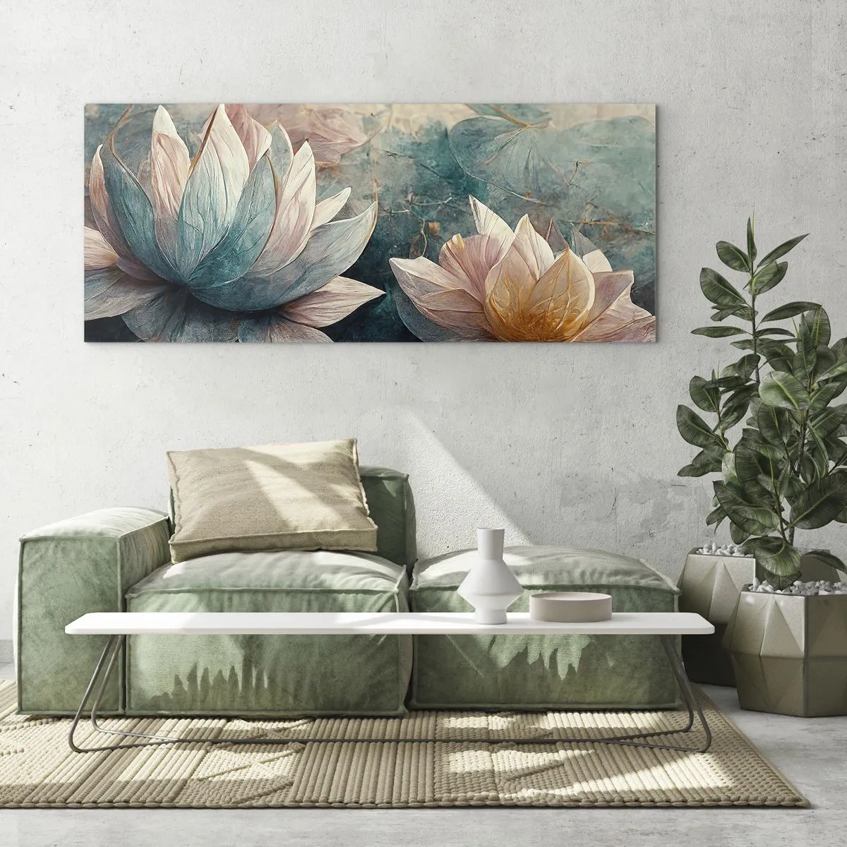 Schilderen op glas - Sterren van het meer - 90x30 cm