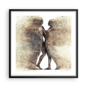 Poster in een zwarte lijst - Ze verrezen uit het stof tot liefde - 50x50 cm