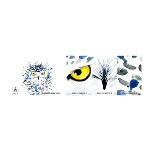 Fotobehang Monster Zelfklevend Deluxe Sticker - Recht in de ogen - Vogel, Uil, Dieren - 100x30 cm