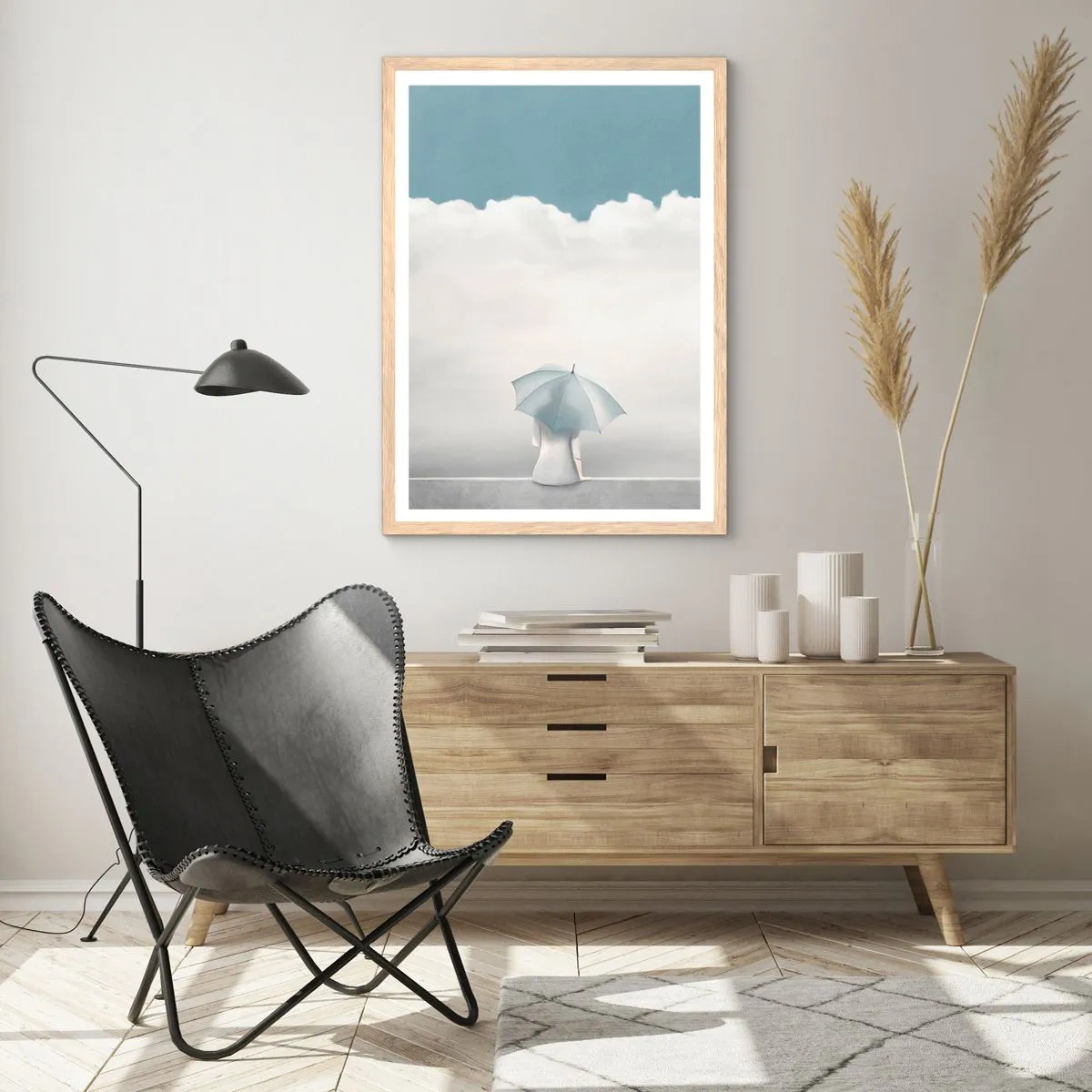 Een poster in een licht eiken lijst - Op de rand van realiteit en dromen - 70x100 cm