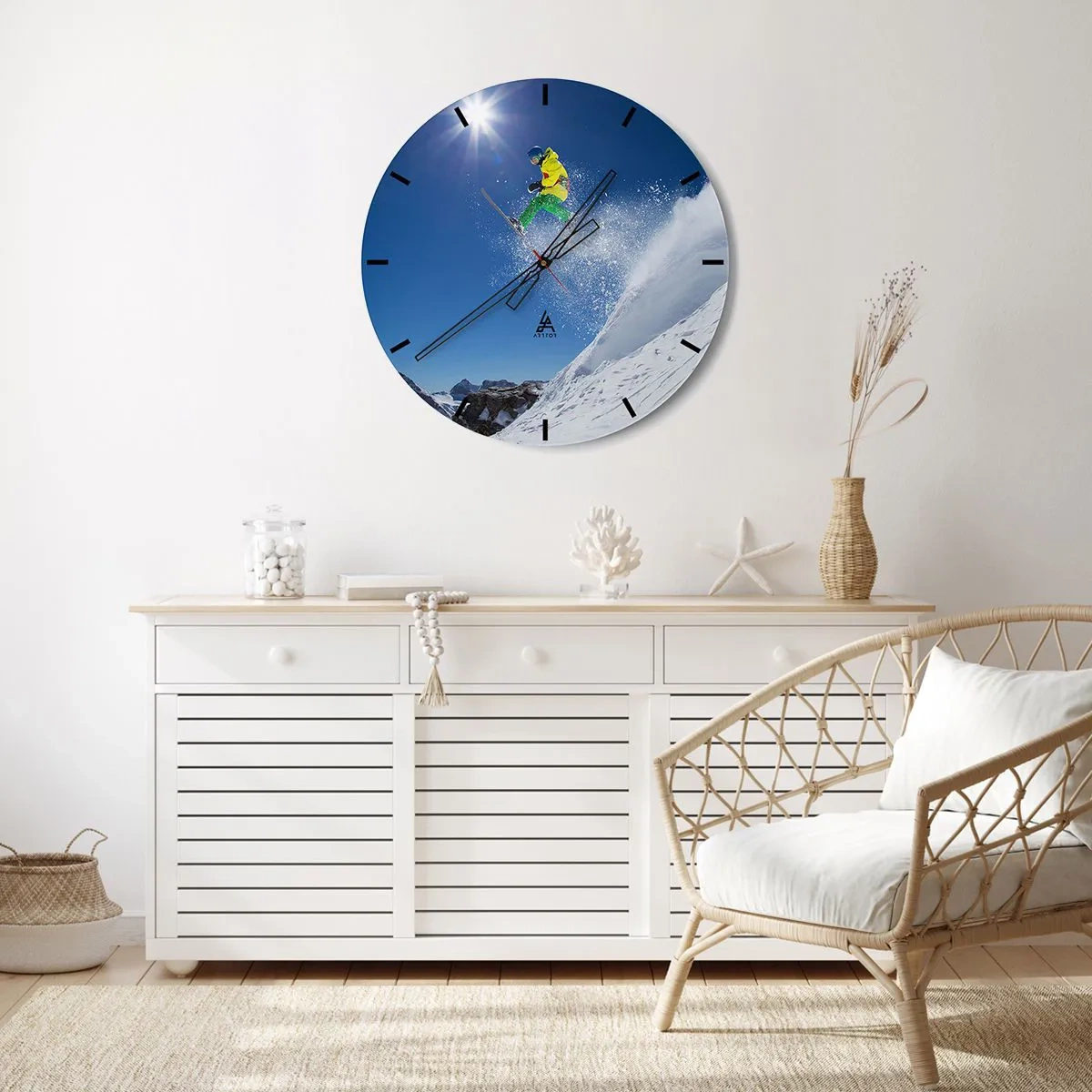 Wandklok - Klok - Dansend met de bergen - 40x40 cm