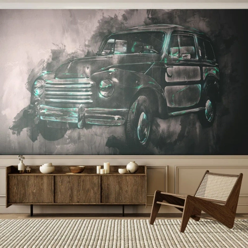 Fotobehang op maat Premium Sand - Geëerde voorouder - Retro-auto, Automobiel, Reis