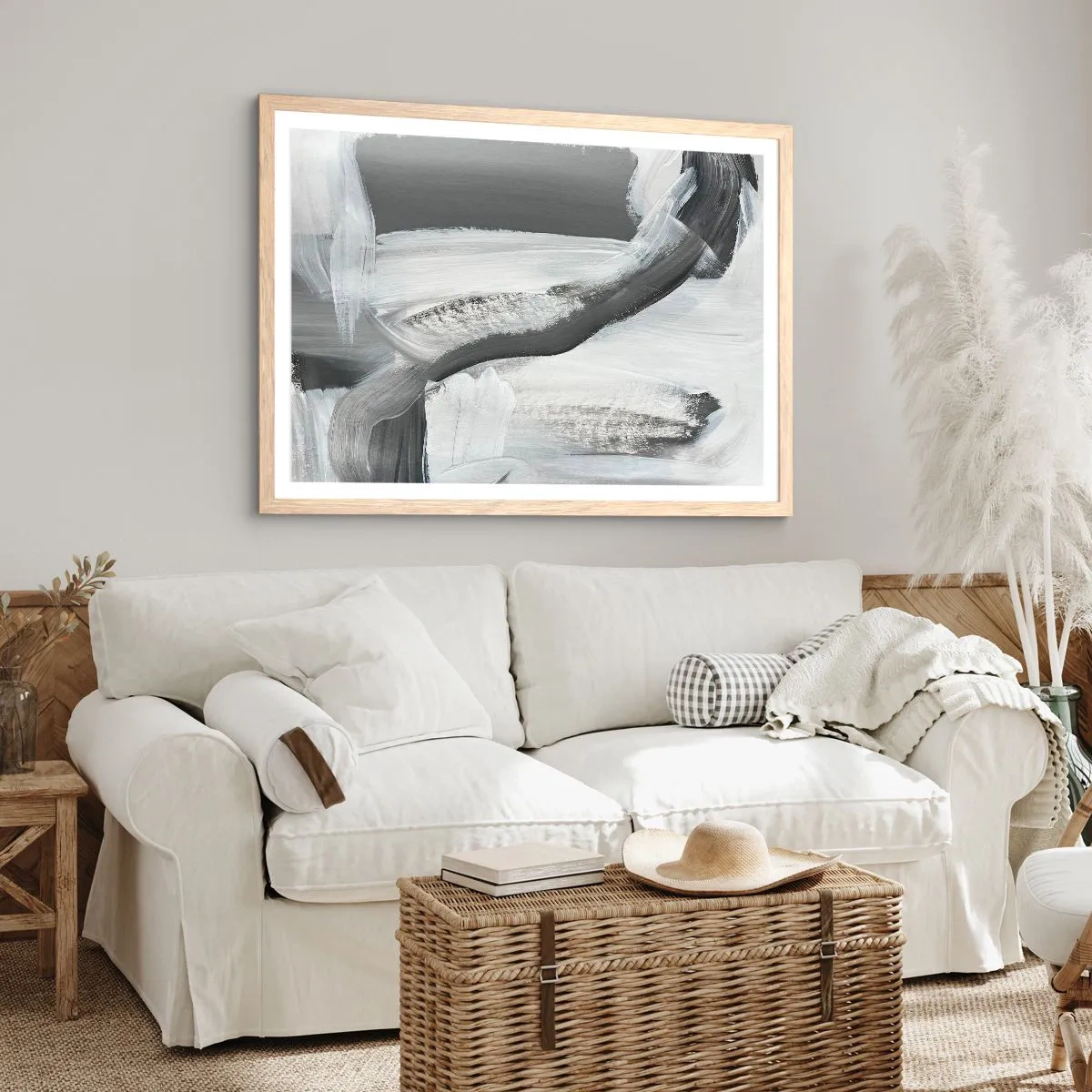 Een poster in een licht eiken lijst - Een beslissende beweging - 70x50 cm