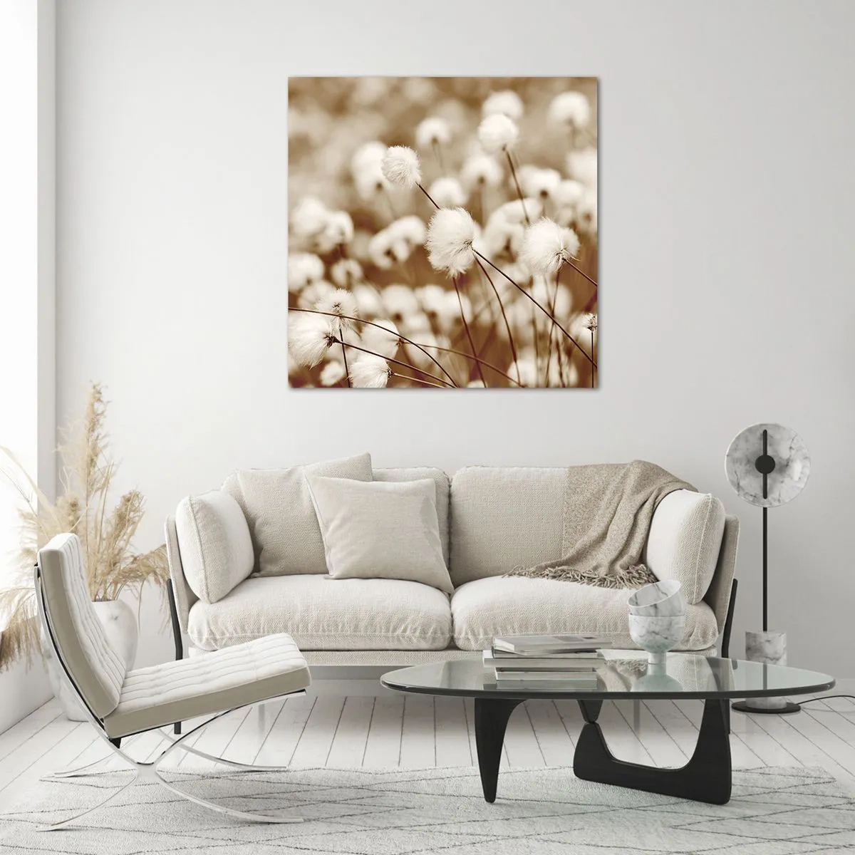 Schilderen op glas - Pluizig korenveld - 40x40 cm