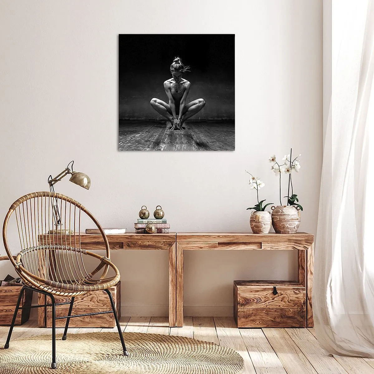 Schilderen op canvas - Concentratie van dansenergie - 30x30 cm