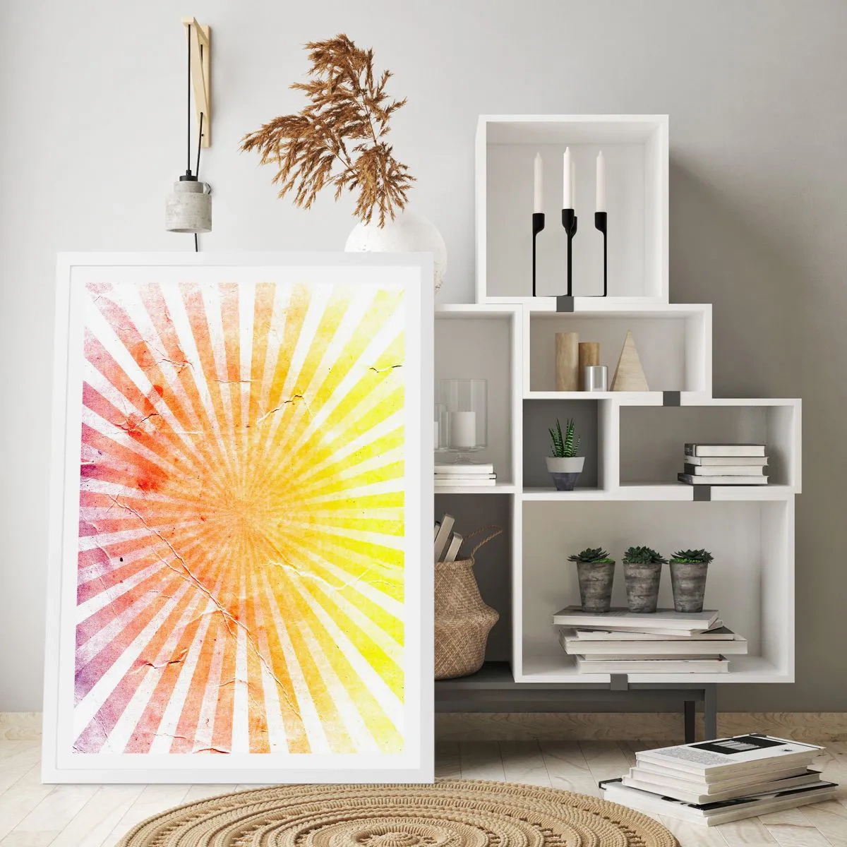 Poster in een witte lijst - Zonsopgangen en zonsondergangen - 61x91 cm