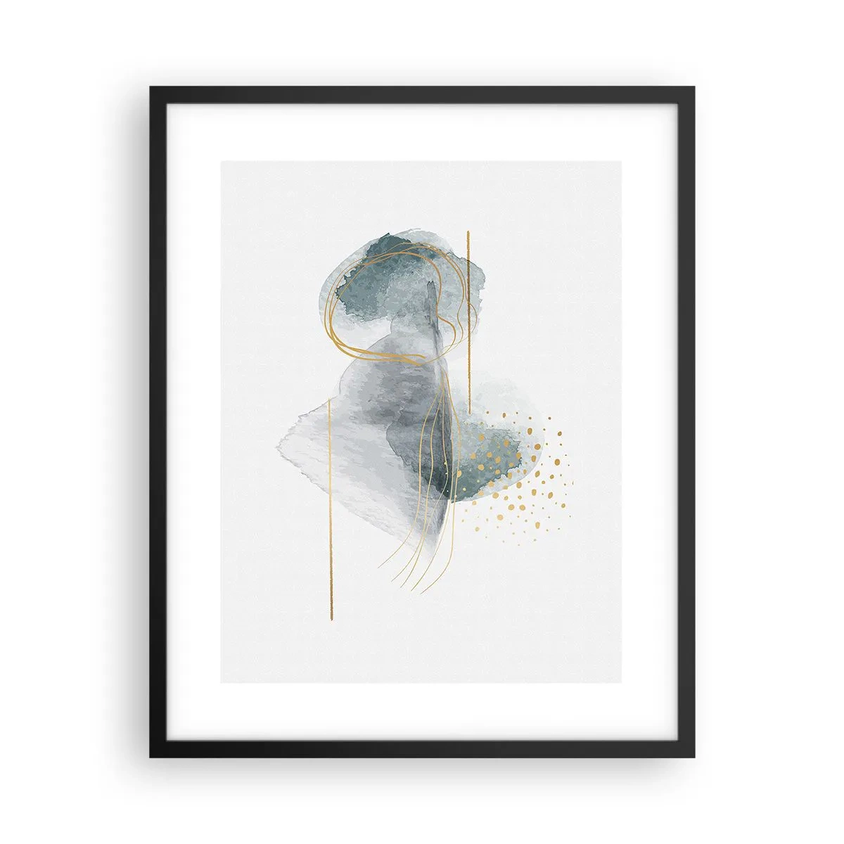 Poster in een zwarte lijst - Over de relatie tussen grijs en goud - 40x50 cm