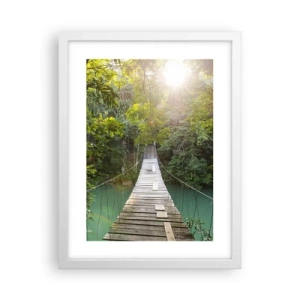 Poster in een witte lijst - Over het azuurblauwe water naar het azuurblauwe woud - 30x40 cm