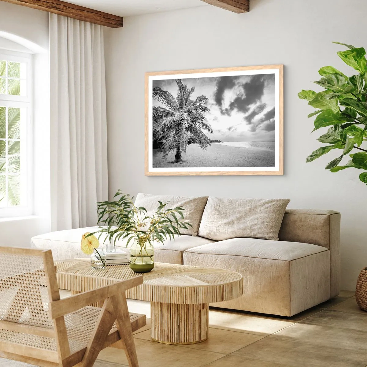 Een poster in een licht eiken lijst - Wanneer je verlangt naar eenzaamheid... - 40x30 cm