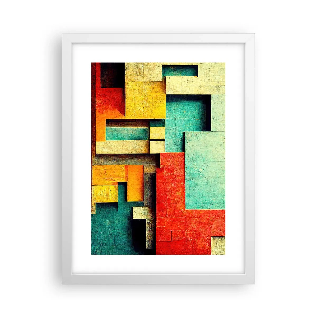 Poster in een witte lijst - Festival van rechte hoeken - 30x40 cm