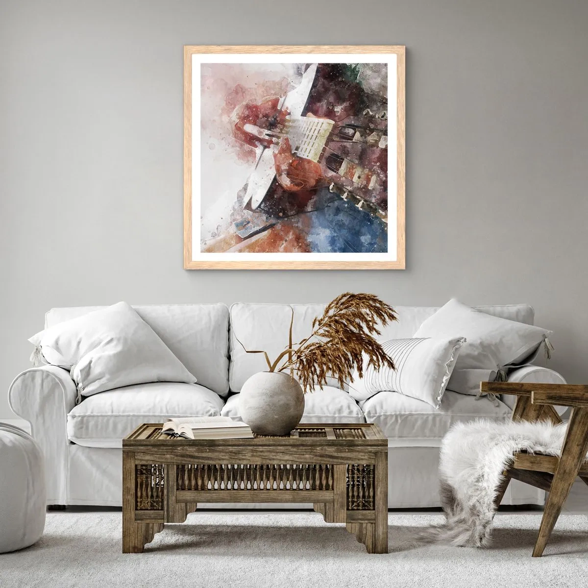 Een poster in een licht eiken lijst - En wat vind je ervan? - 60x60 cm