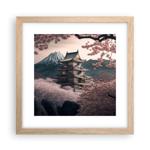 Een poster in een licht eiken lijst - Het land van de kersenbloesem - 30x30 cm