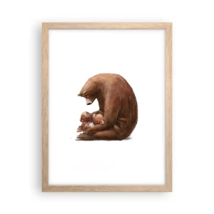 Een poster in een licht eiken lijst - Zoete dromen, kinderen - 30x40 cm