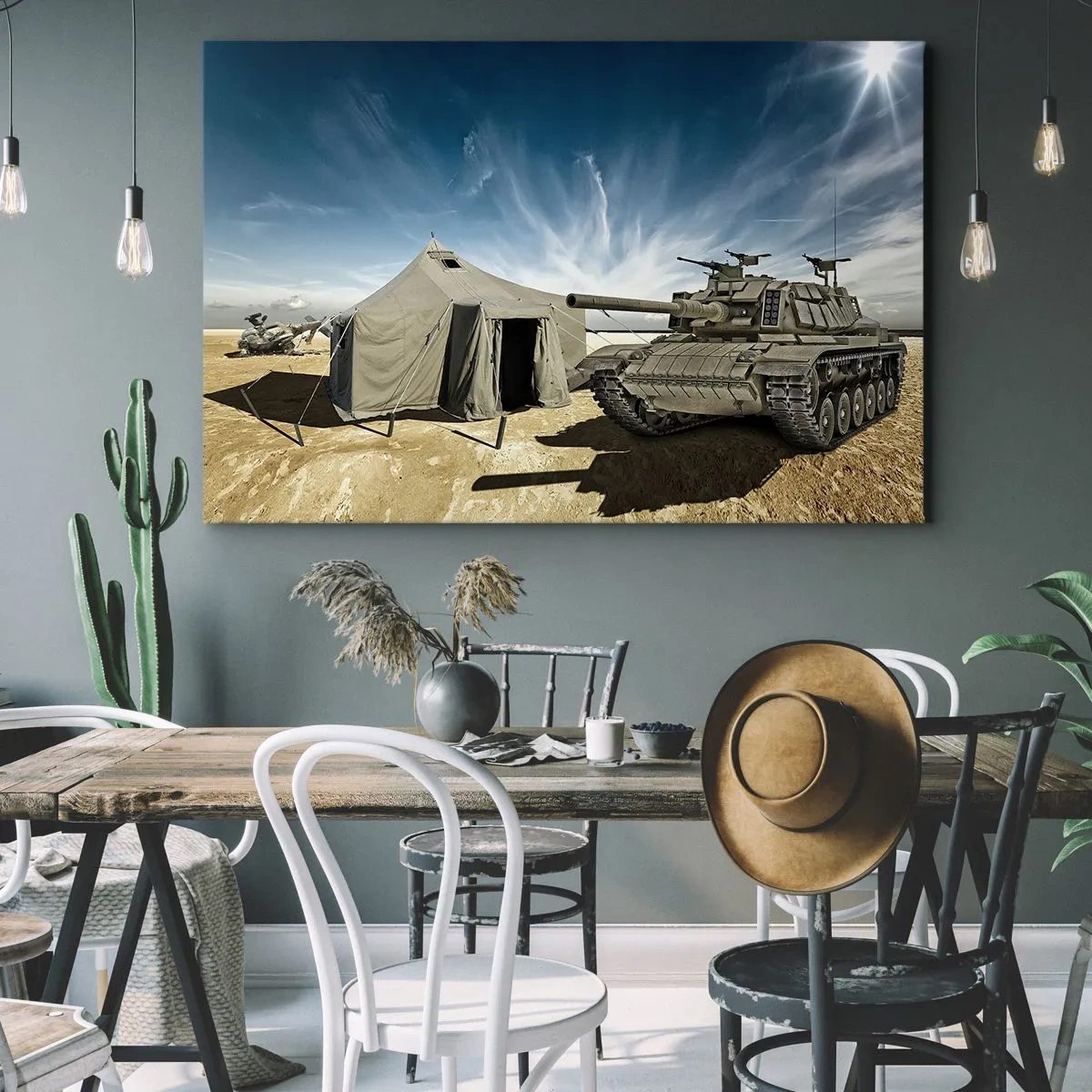 Schilderen op canvas - Een militaire droom - 100x70 cm
