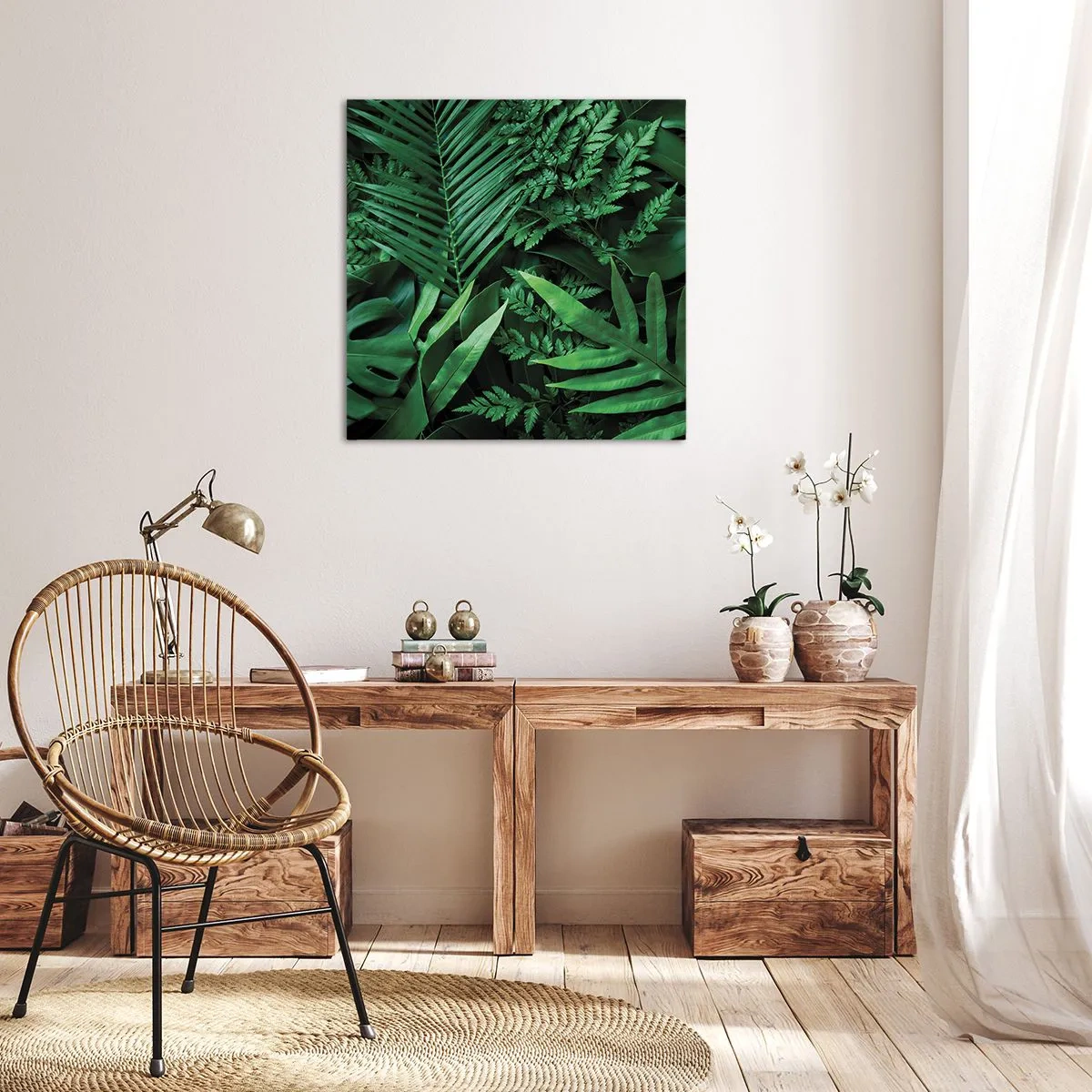 Schilderen op canvas - Ineengedoken in het groen - 30x30 cm