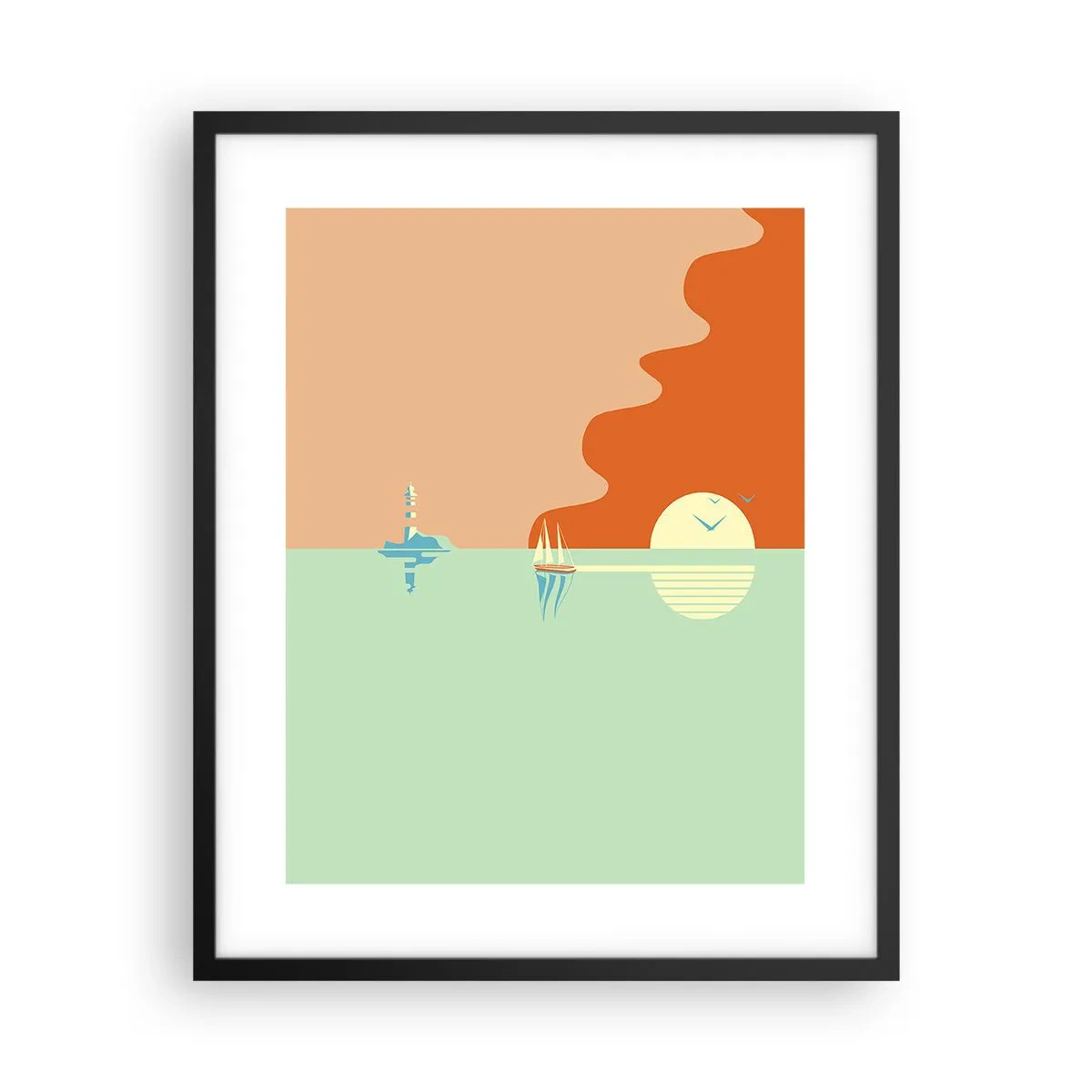 Poster in een zwarte lijst - Het perfecte zeelandschap - 40x50 cm