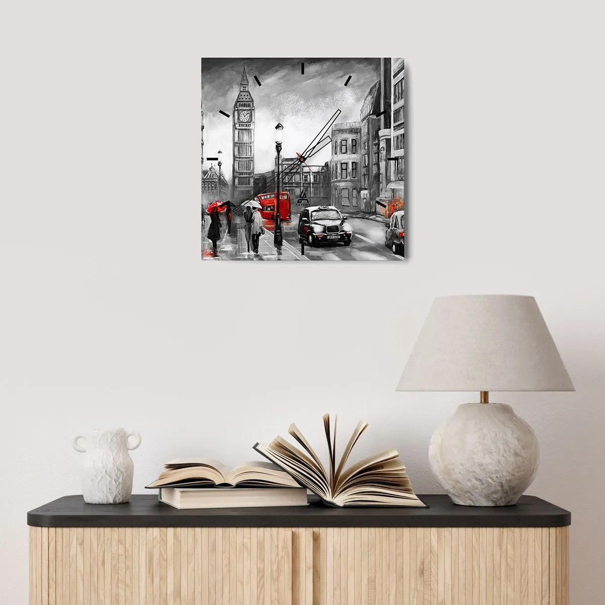 Wandklok - Klok - Helemaal geen grijze stad - 30x30 cm