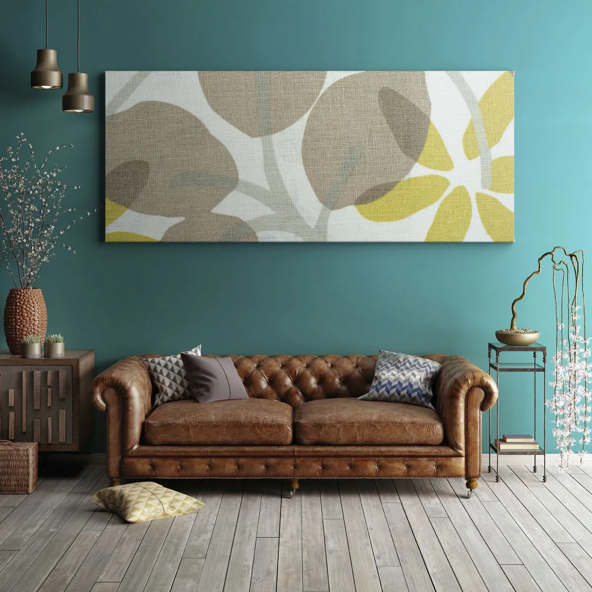 Schilderen op canvas - Compositie in volle zon - 100x40 cm