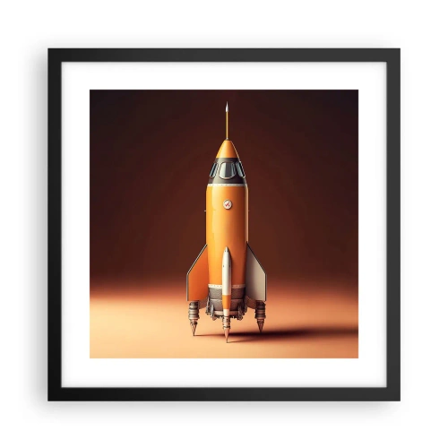 Poster in een zwarte lijst - Het begint met een droom - 40x40 cm