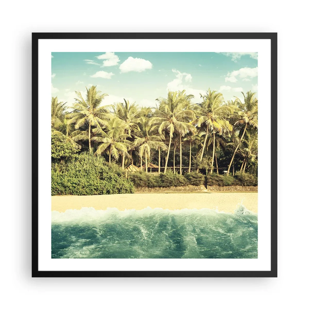 Poster in een zwarte lijst - Hoe zit het hier? - 60x60 cm