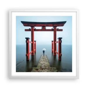 Poster in een witte lijst - Japanse mijmering - 50x50 cm