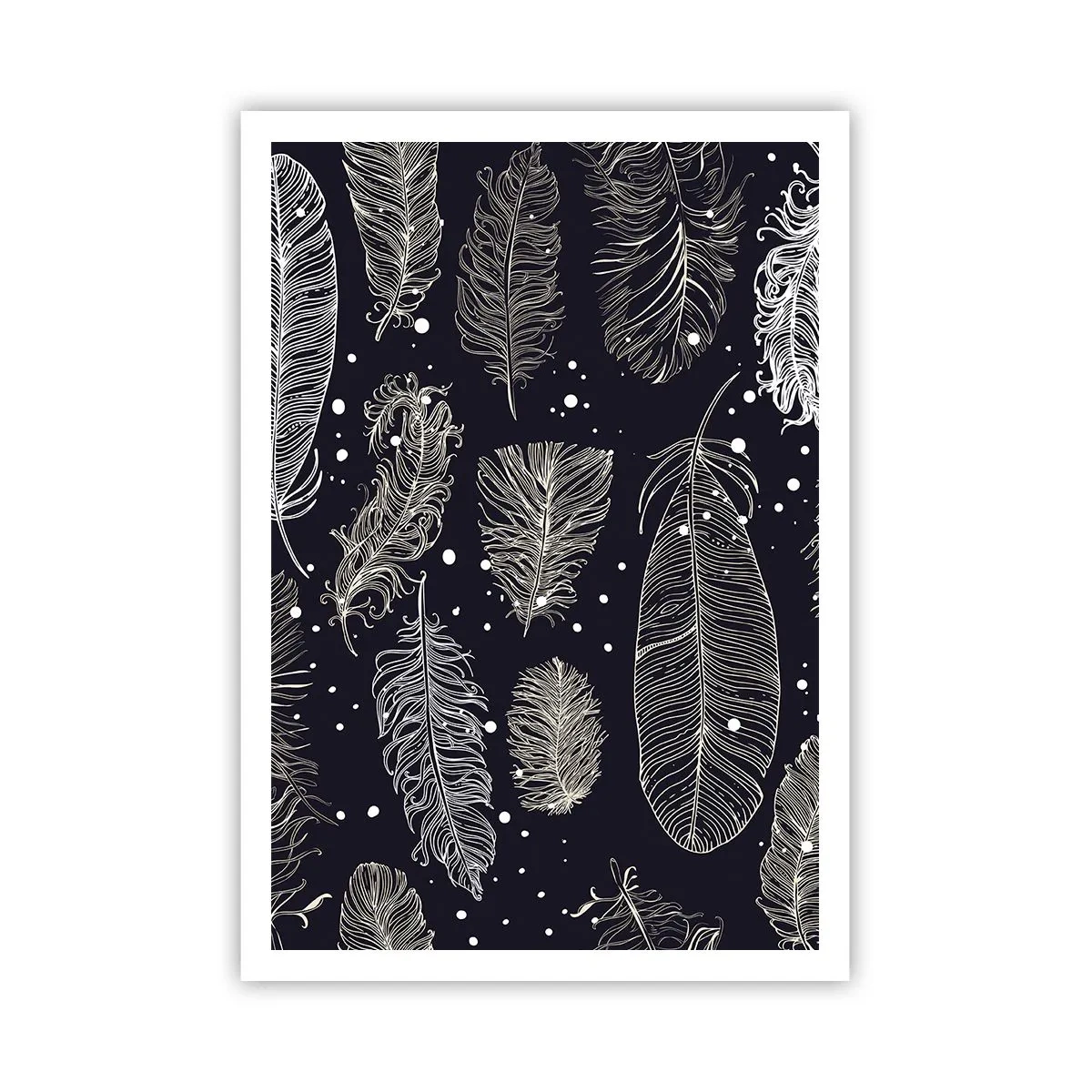 Poster - Gevederde kant - 70x100 cm