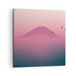 Schilderen op canvas - Wandelaars boven de wolken - 60x60 cm