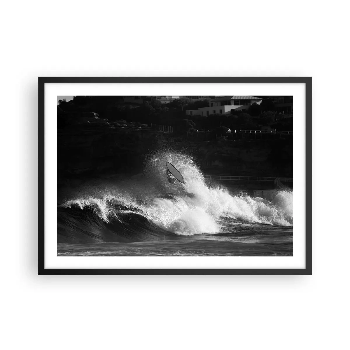 Poster in een zwarte lijst - Uitdaging aanvaard! - 70x50 cm
