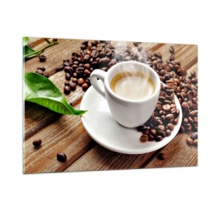 Schilderen op glas - Koffie op de bank - 120x80 cm