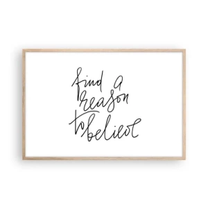 Een poster in een licht eiken lijst - Het is mogelijk - 91x61 cm