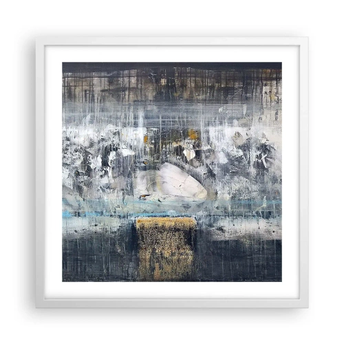 Poster in een witte lijst - Als op ijs, als zo moeizaam - 50x50 cm