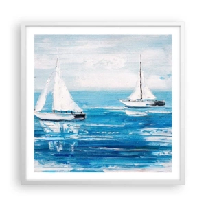 Poster in een witte lijst - Met een vriend aan mijn zijde - 60x60 cm