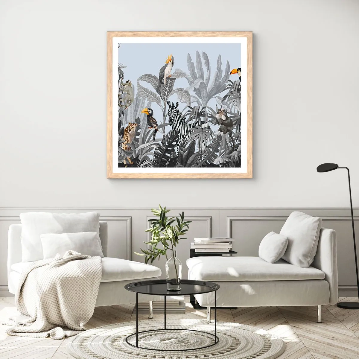 Een poster in een licht eiken lijst - Afrikaans sprookje - 40x40 cm