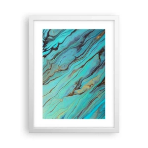 Poster in een witte lijst - Turquoise vloed - 30x40 cm