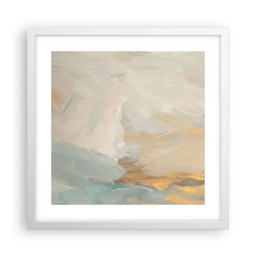 Poster in een witte lijst - Abstractie – het land van zachtheid - 40x40 cm