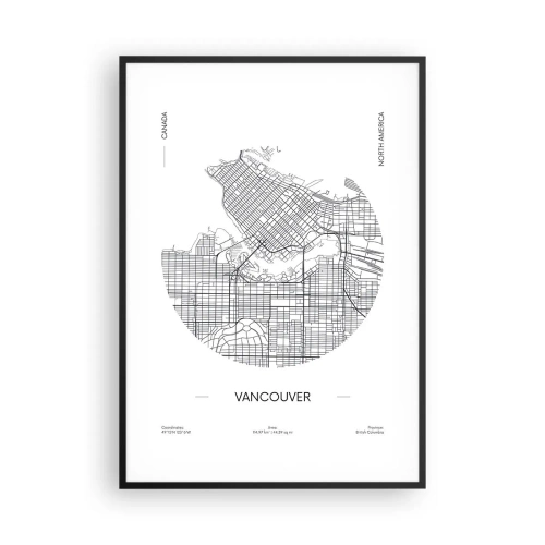 Poster in een zwarte lijst - Anatomie van Vancouver - 70x100 cm