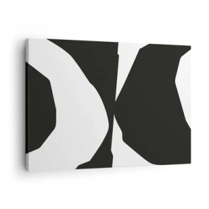 Schilderen op canvas - Abstract contrastpatroon in zwart-wit - 70x50cm - Positief – negatief - Moderne wanddecoratie voor woonkamer en slaapkamer ARTTOR