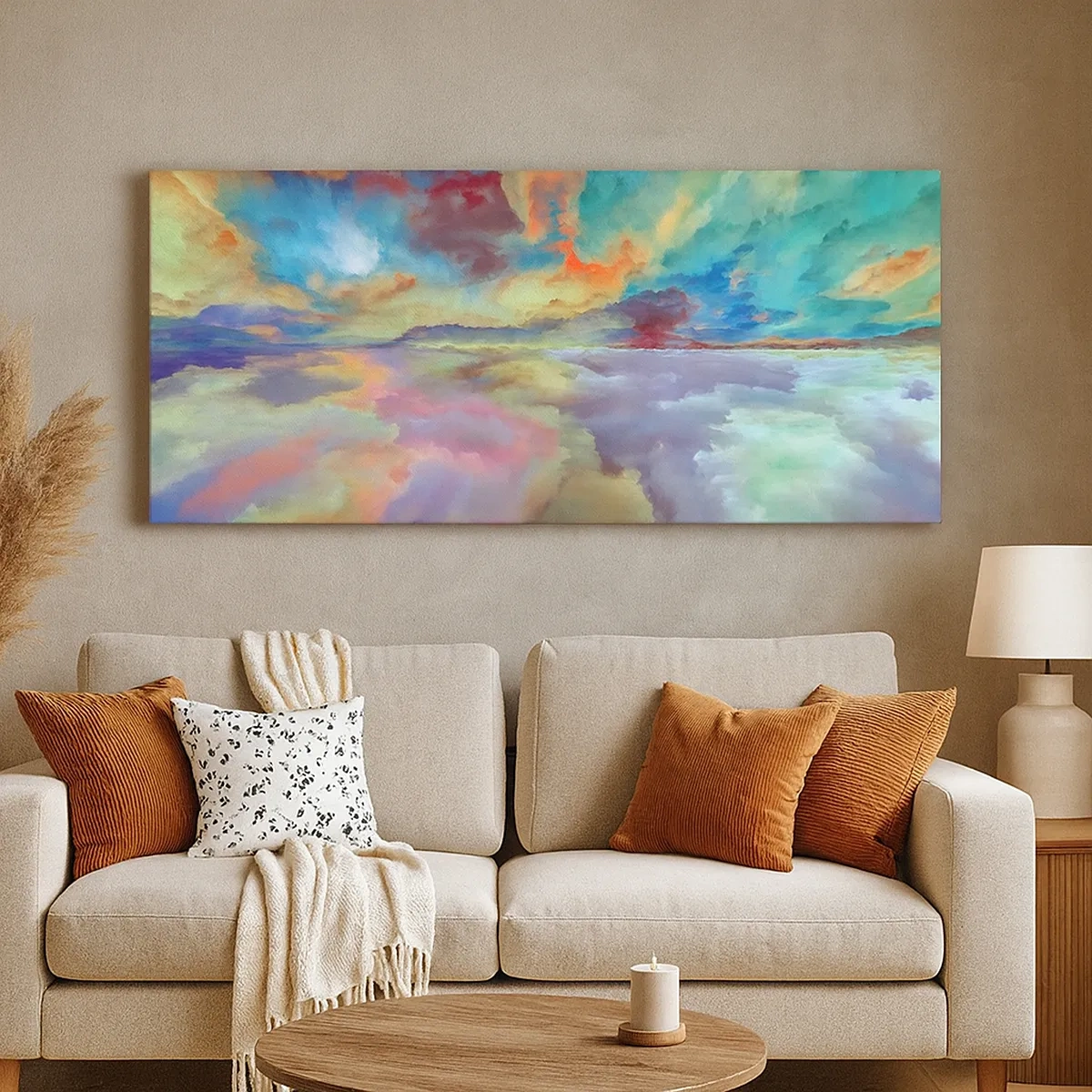 Schilderen op canvas - Twee hemelen - 30x30 cm