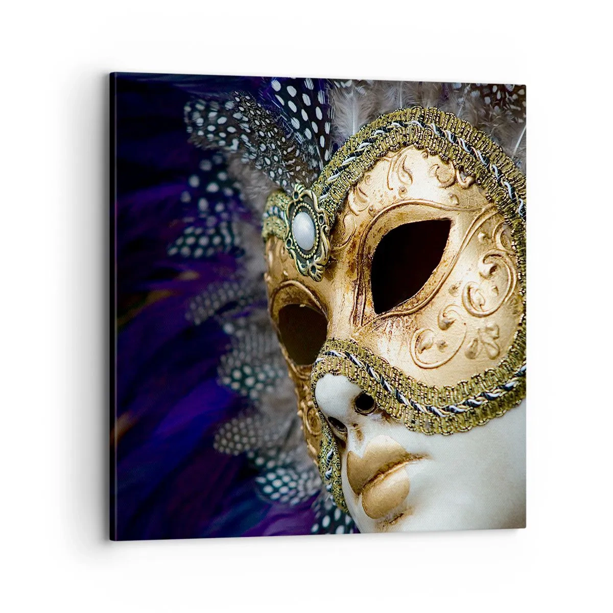 Schilderen op canvas - Venetiaans portret in goud - 70x70 cm
