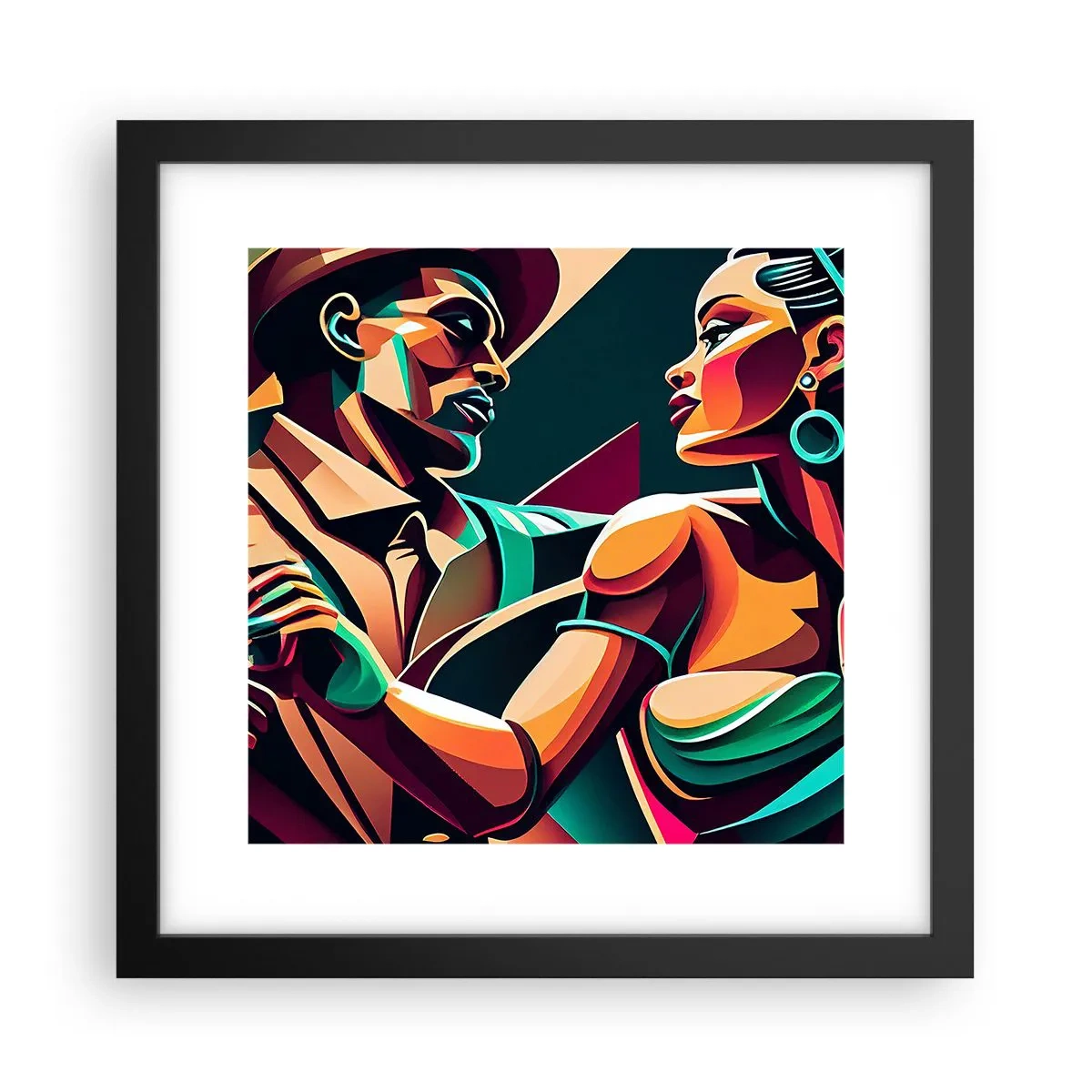 Poster in een zwarte lijst - In het ritme van het hart - 30x30 cm