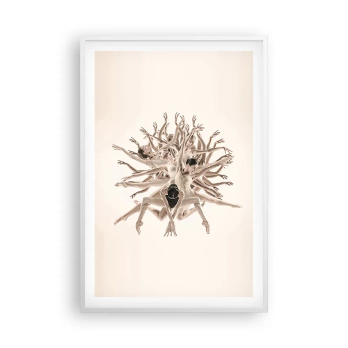 Poster in een witte lijst - Bloeiend in dans - 61x91 cm
