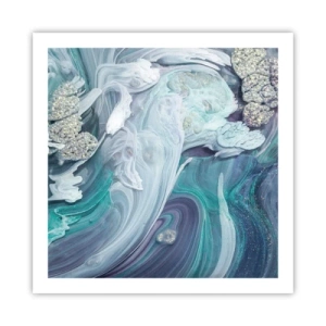 Poster - Stromingen van hemelsblauw - 60x60 cm