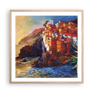 Een poster in een licht eiken lijst - Italiaanse sfeer - 60x60 cm